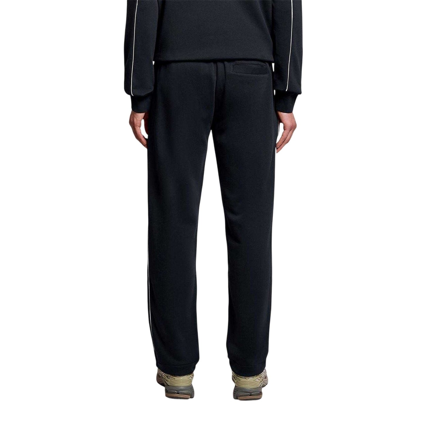 Dark Navy - Back - Lyle & Scott Mens Open Hem Tracksuit Bottoms