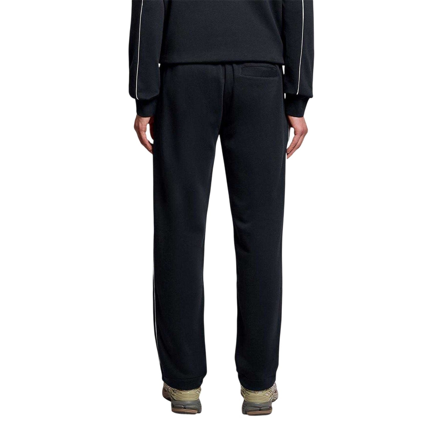 Dark Navy - Back - Lyle & Scott Mens Open Hem Tracksuit Bottoms
