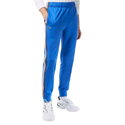 Blue - Side - Lacoste Mens Logo Tapered Tennis Tracksuit Bottoms