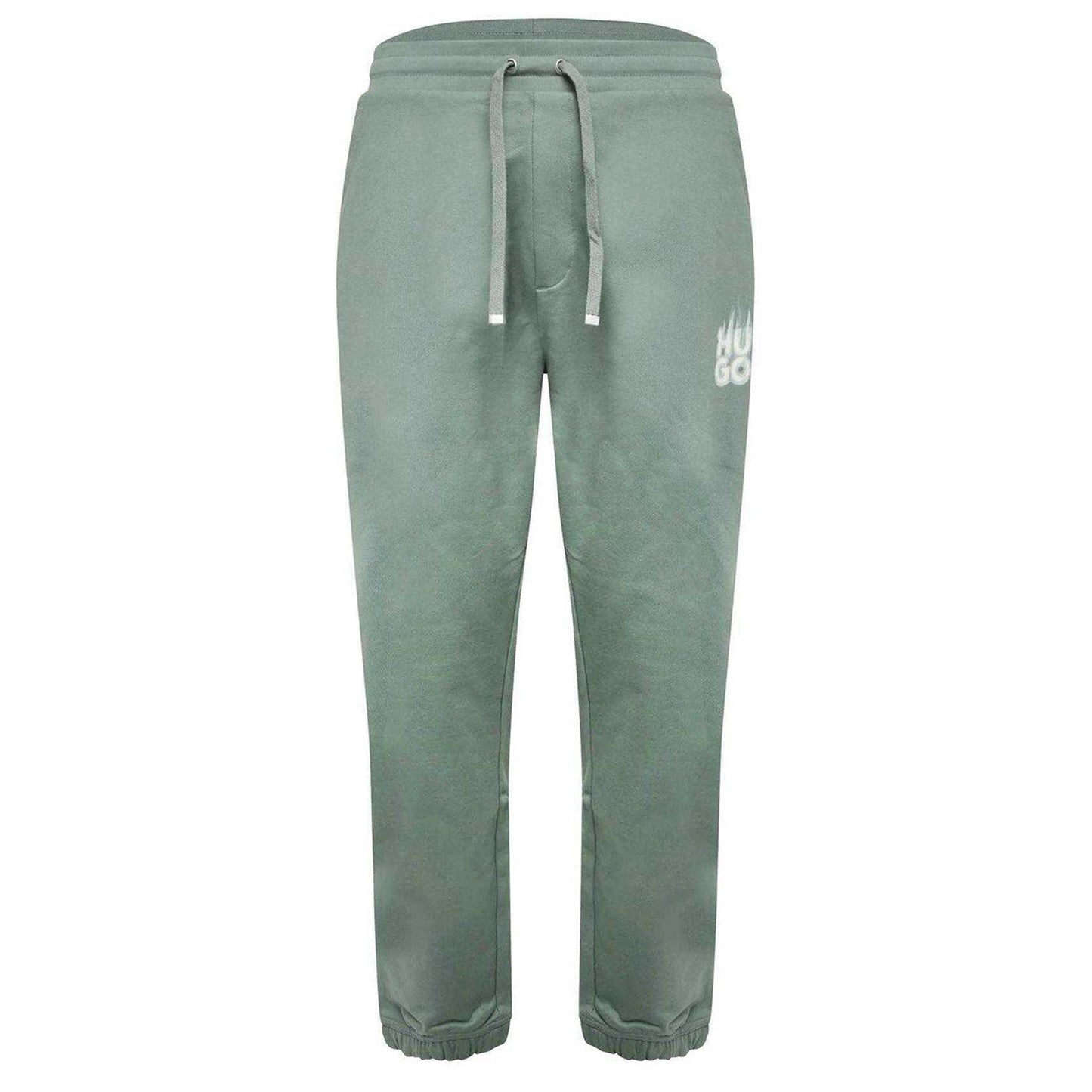 Green - Front - Hugo Mens Dilbero Smoke Logo Tapered Tracksuit Bottoms