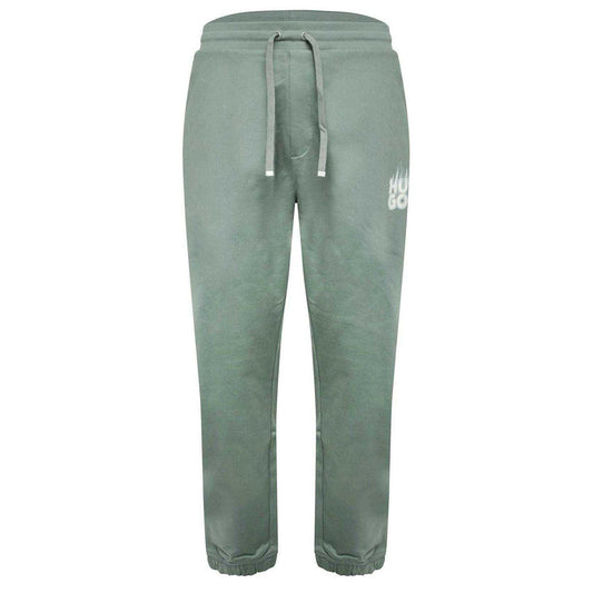 Green - Front - Hugo Mens Dilbero Smoke Logo Tapered Tracksuit Bottoms
