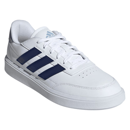 White - Front - Adidas Mens Courtblock Trainers