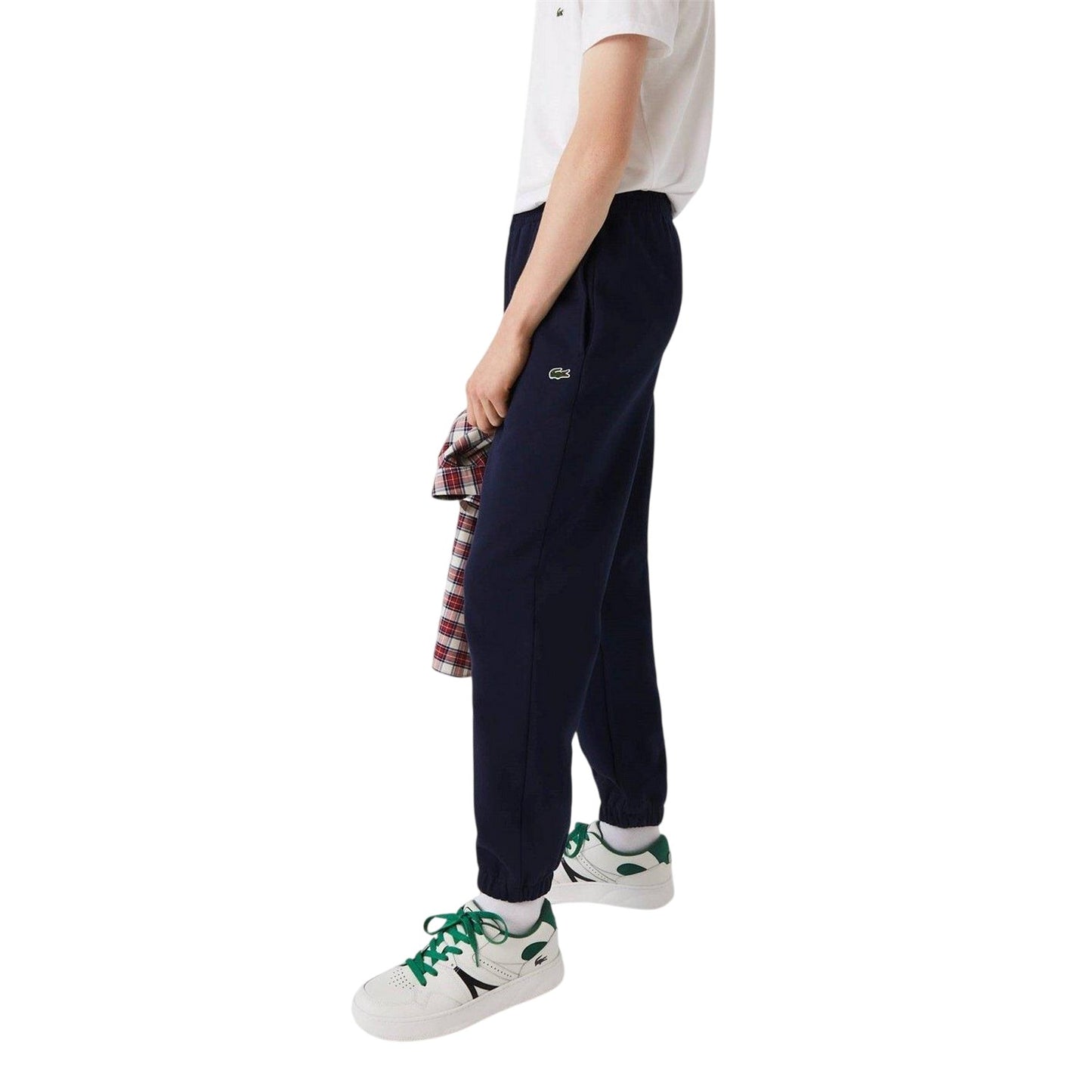 Blue - Side - Lacoste Mens Fleece Monogram Tracksuit Bottoms