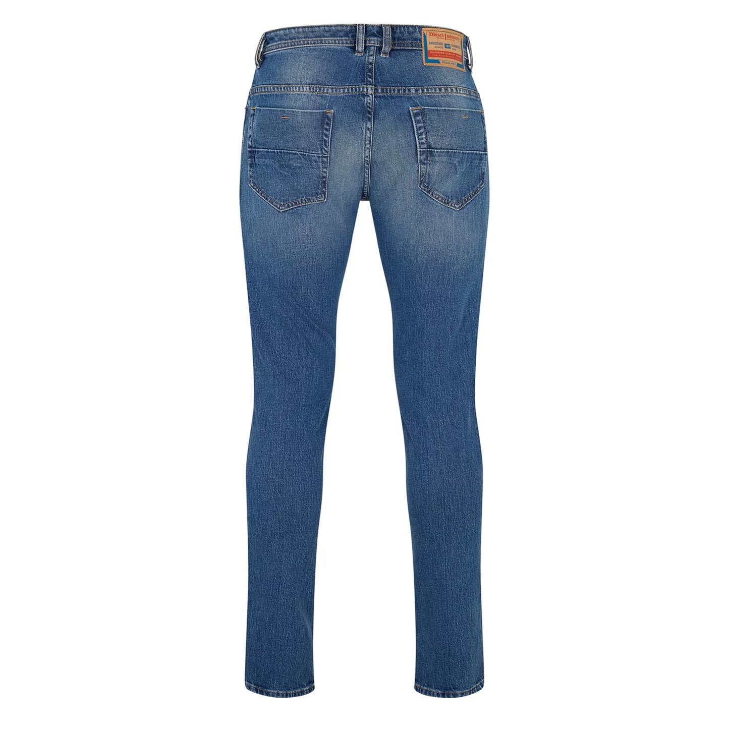Blue Denim - Back - Diesel Mens Denim Mid Rise Straight Leg Jeans