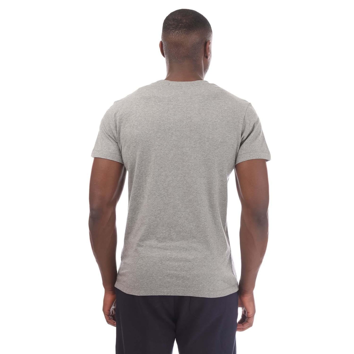 Grey - Back - Calvin Klein Mens Logo Pocket T-Shirt