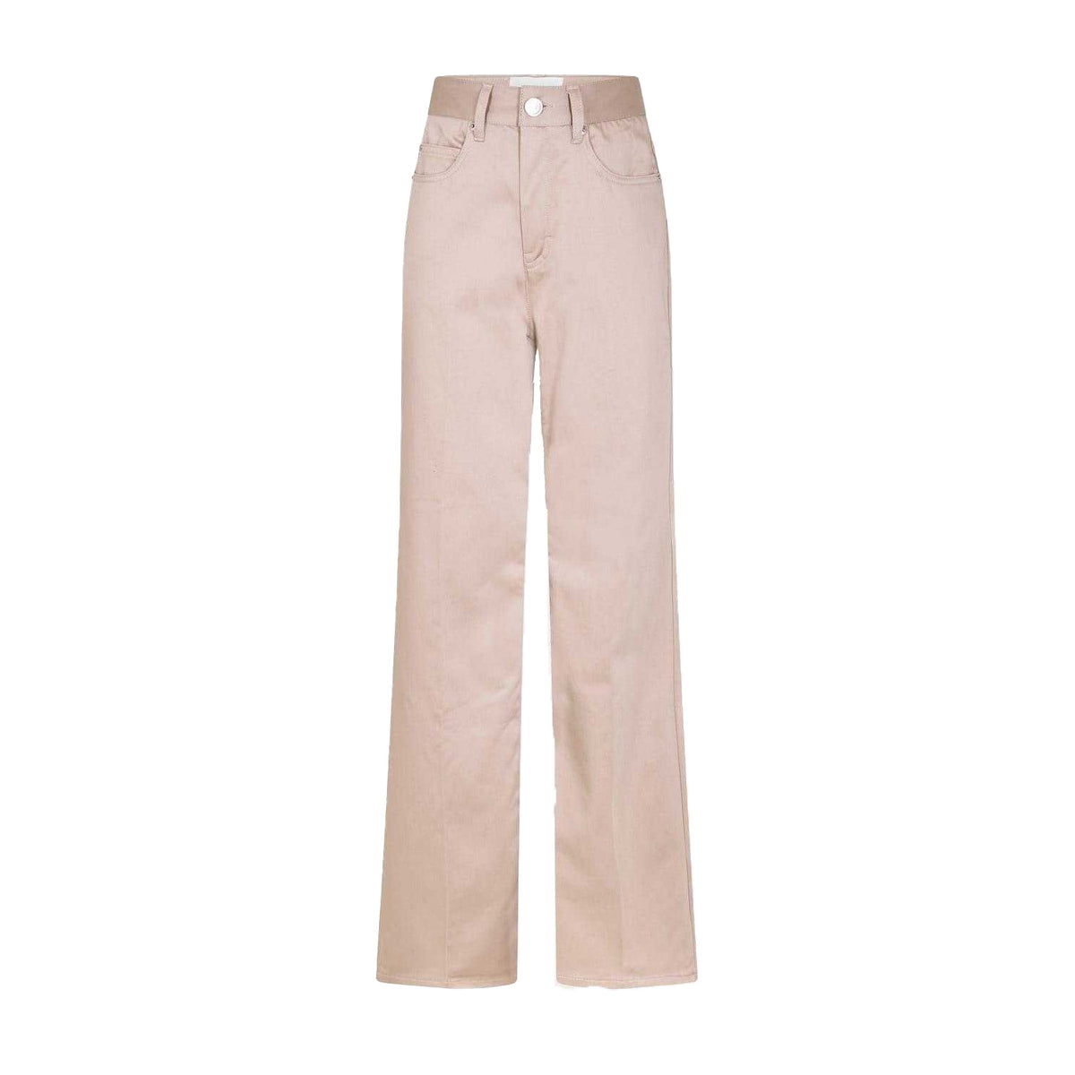 Light Beige - Front - Ami Paris Womens-Ladies Denim 5 Pockets Flared Jeans