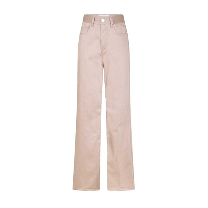 Light Beige - Front - Ami Paris Womens-Ladies Denim 5 Pockets Flared Jeans