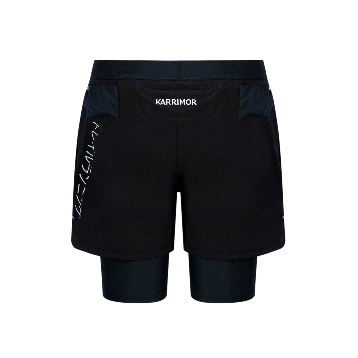 Black - Back - Karrimor Mens Performance 2 in 1 Running Shorts