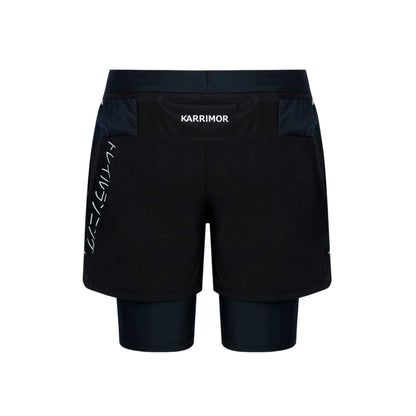 Black - Back - Karrimor Mens Performance 2 in 1 Running Shorts
