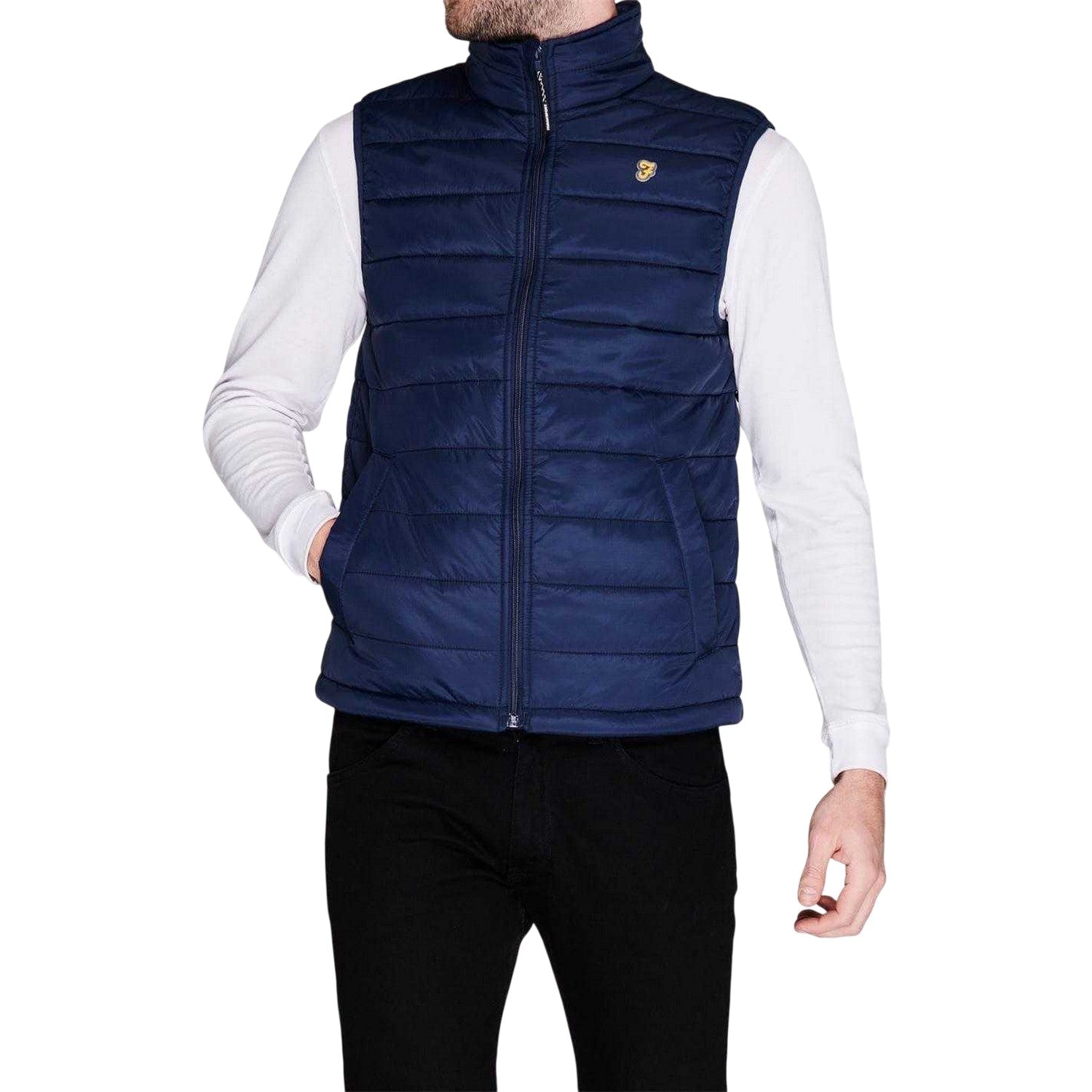 Yale Blue - Lifestyle - Farah Mens Dover Quilted Gilet