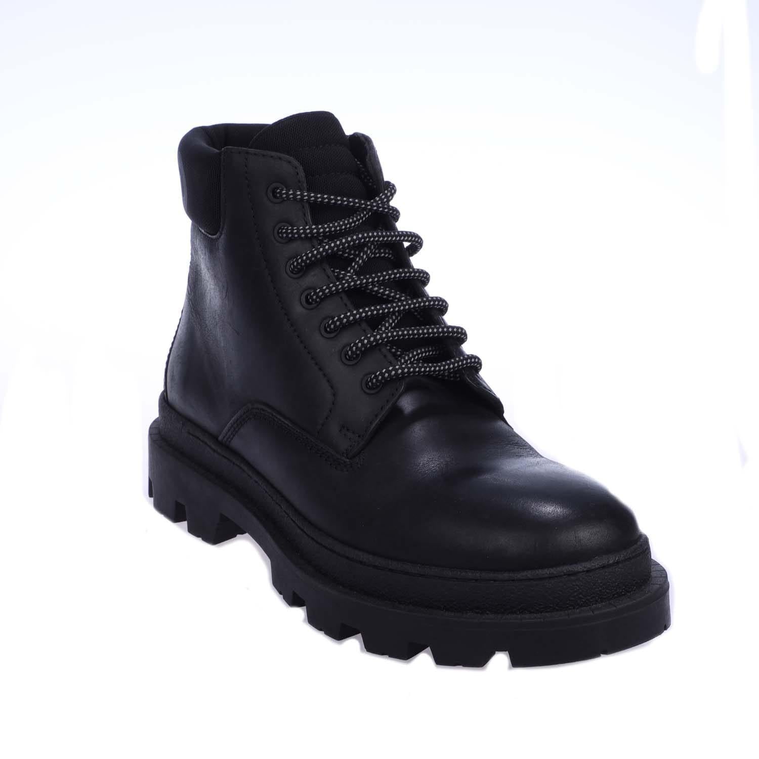 Black - Back - Hugo Mens Graham Leather Ankle Boots