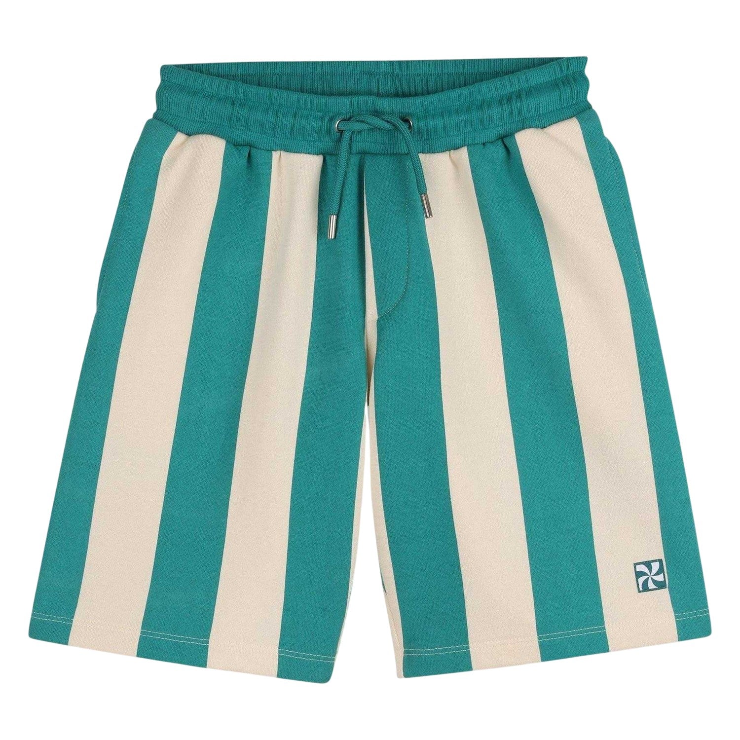 Green-White - Front - Kids Around Childrens-Kids Striped Chino Shorts