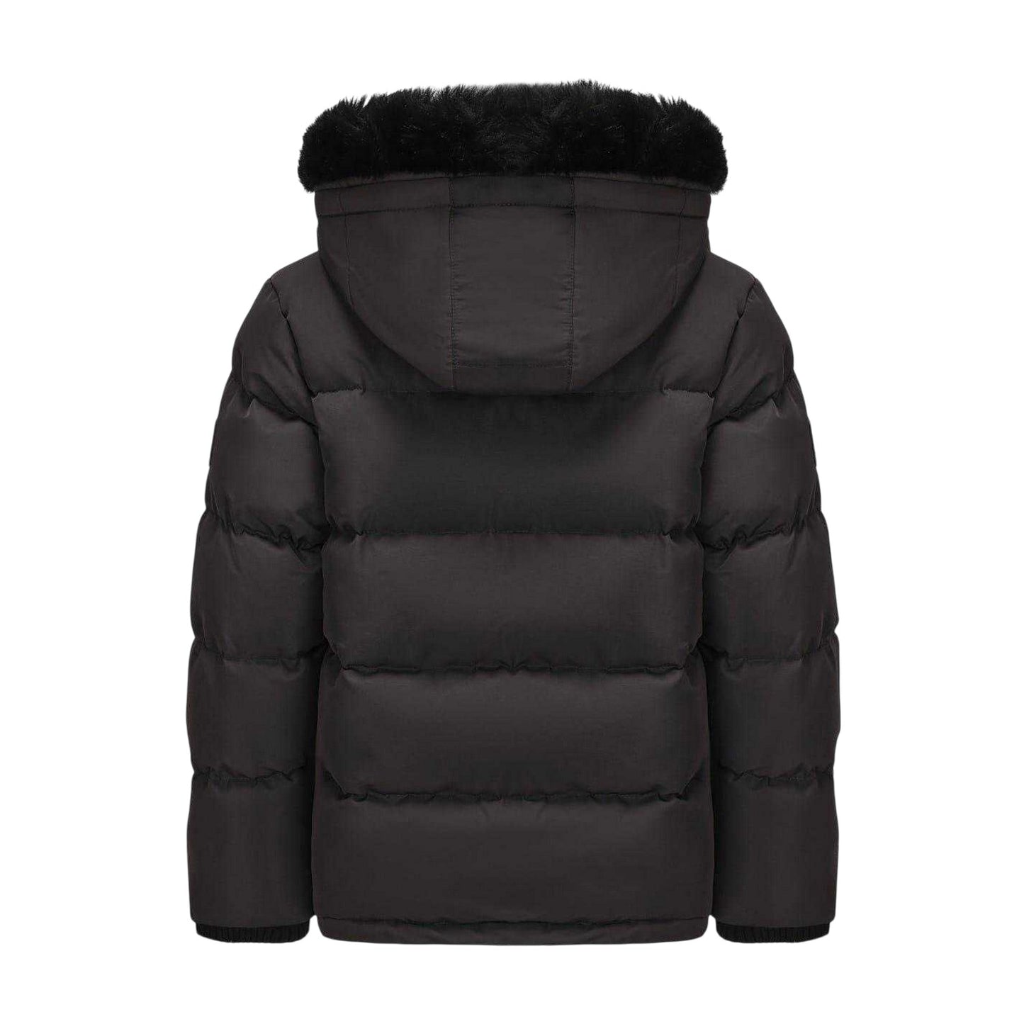 Charcoal - Back - SoulCal Childrens-Kids Quilted Fleece Double Zip Puffer Jacket