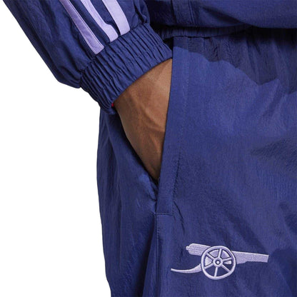 Night Sky-Red - Side - Adidas Mens Arsenal FC Tracksuit Bottoms