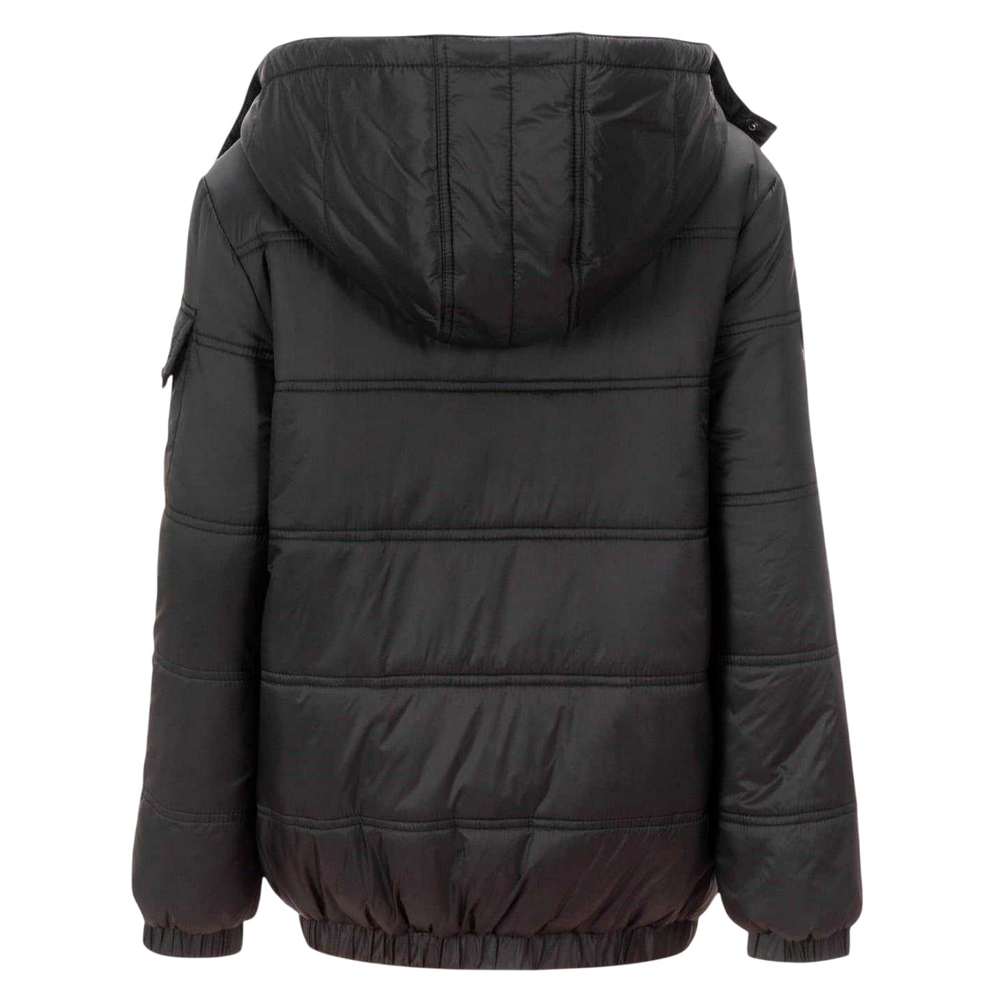 Black - Back - Firetrap Boys Quilted Faux Fur Hood Jacket