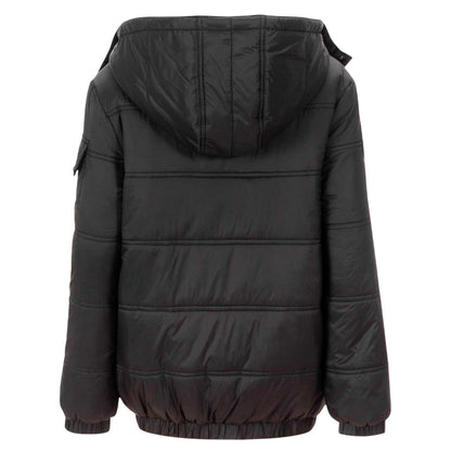 Black - Back - Firetrap Boys Quilted Faux Fur Hood Jacket