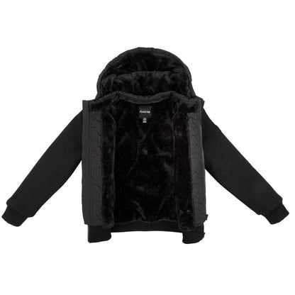 Black - Side - Firetrap Boys Sartorial Quilted Hooded Jacket