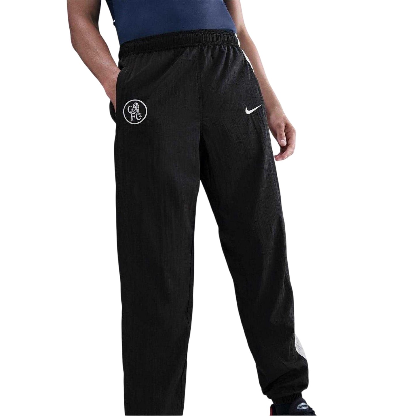 Black-Silver - Side - Nike Mens T90 Chelsea FC Tracksuit Bottoms