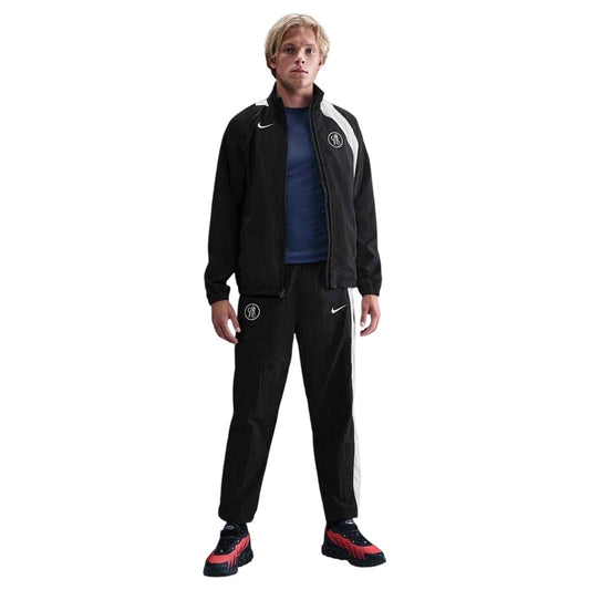 Black-Silver - Front - Nike Mens T90 Chelsea FC Tracksuit Bottoms