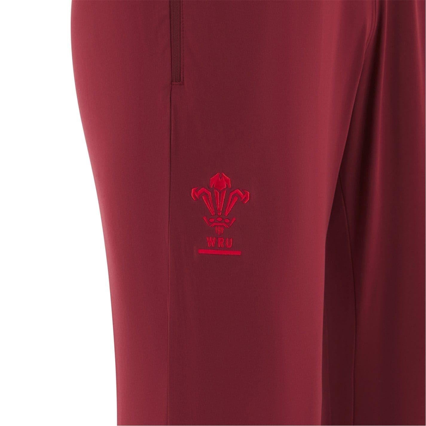 Red - Side - Wales RU Mens Macron Jogging Bottoms