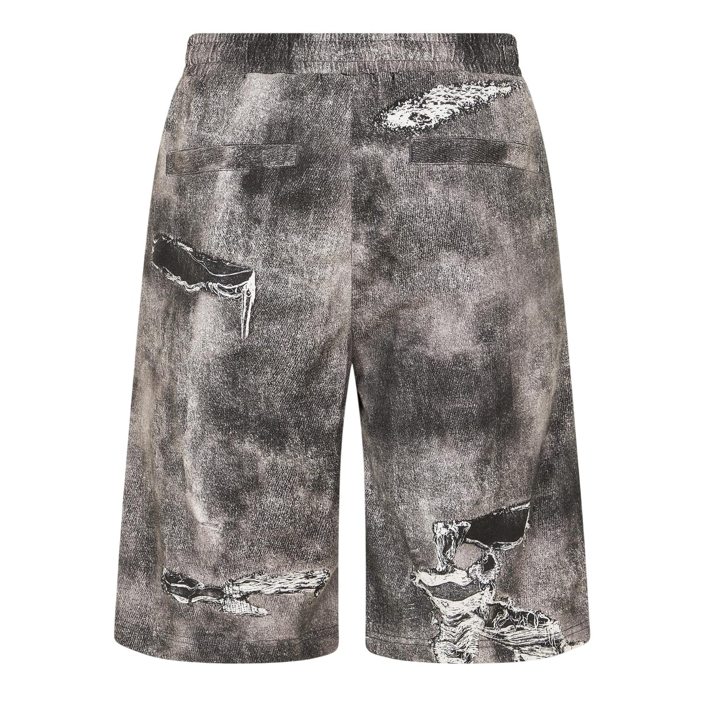 Black-Grey - Back - Diesel Mens Denim Stone Wash Shorts
