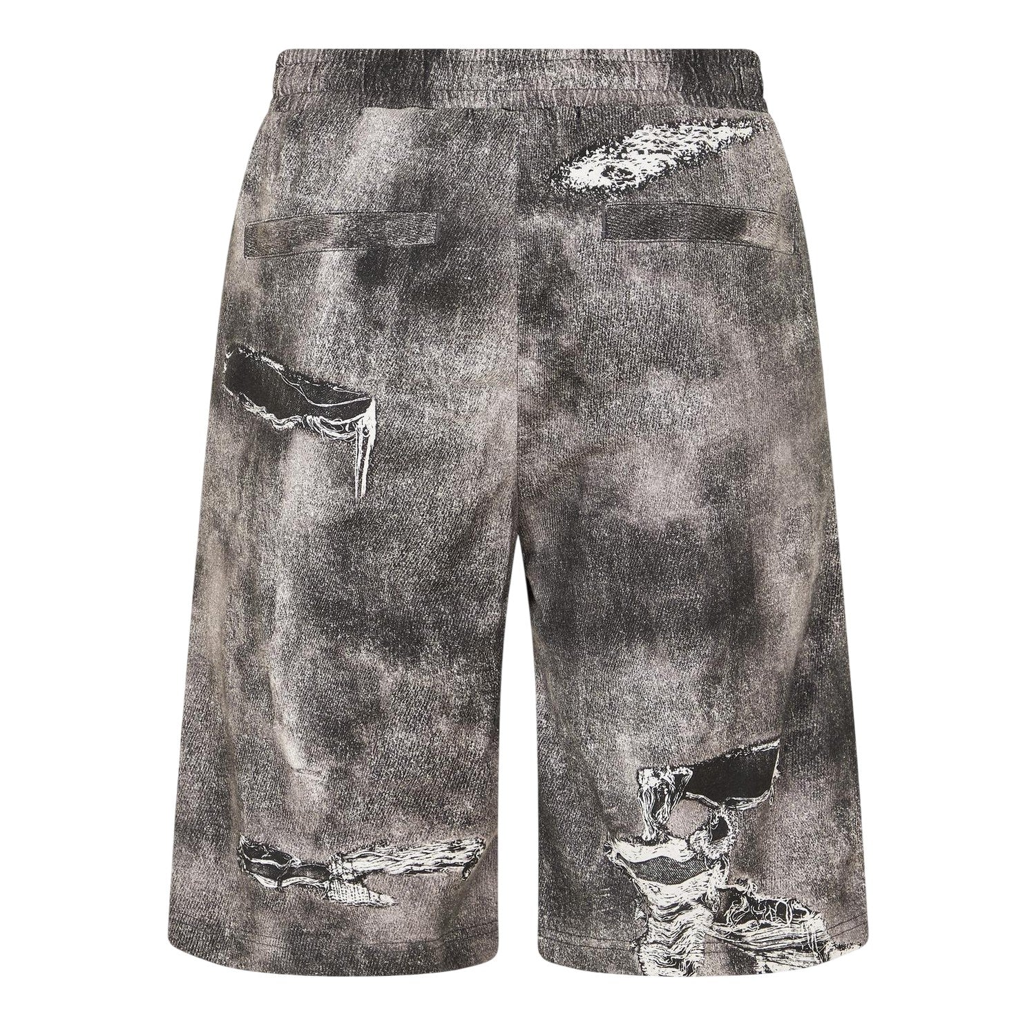 Black-Grey - Back - Diesel Mens Denim Stone Wash Shorts