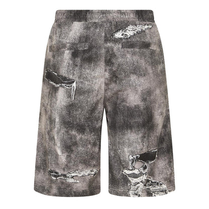 Black-Grey - Back - Diesel Mens Denim Stone Wash Shorts