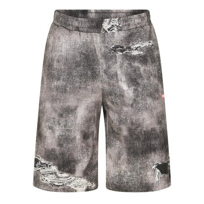 Black-Grey - Front - Diesel Mens Denim Stone Wash Shorts