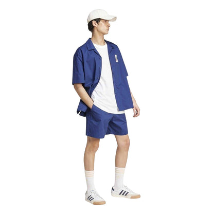 Dark Blue - Lifestyle - Adidas Mens Originals Fleece Embroidered Logo Goalkeeper Shorts