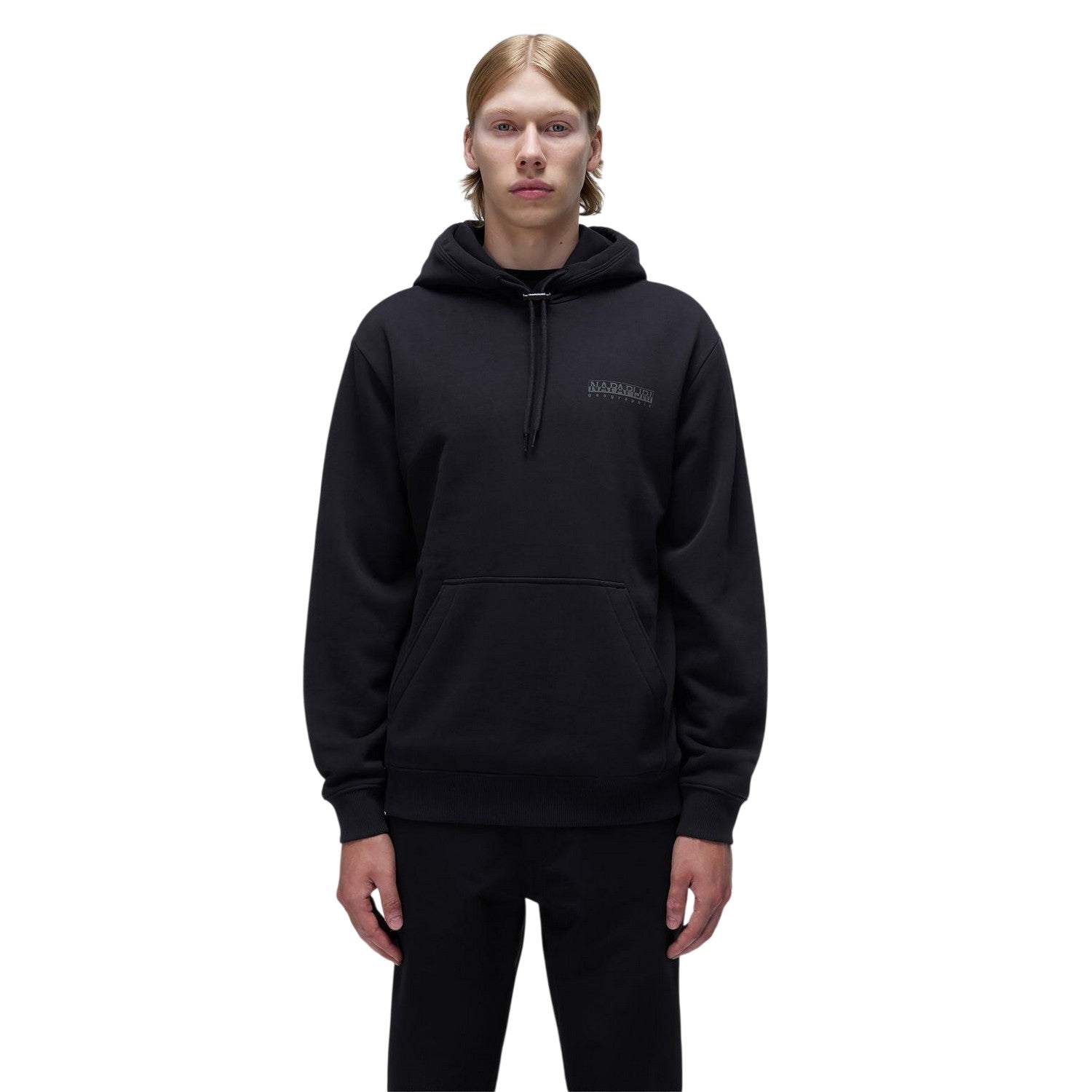 Black - Front - Napapijri Mens Albula Logo Hoodie