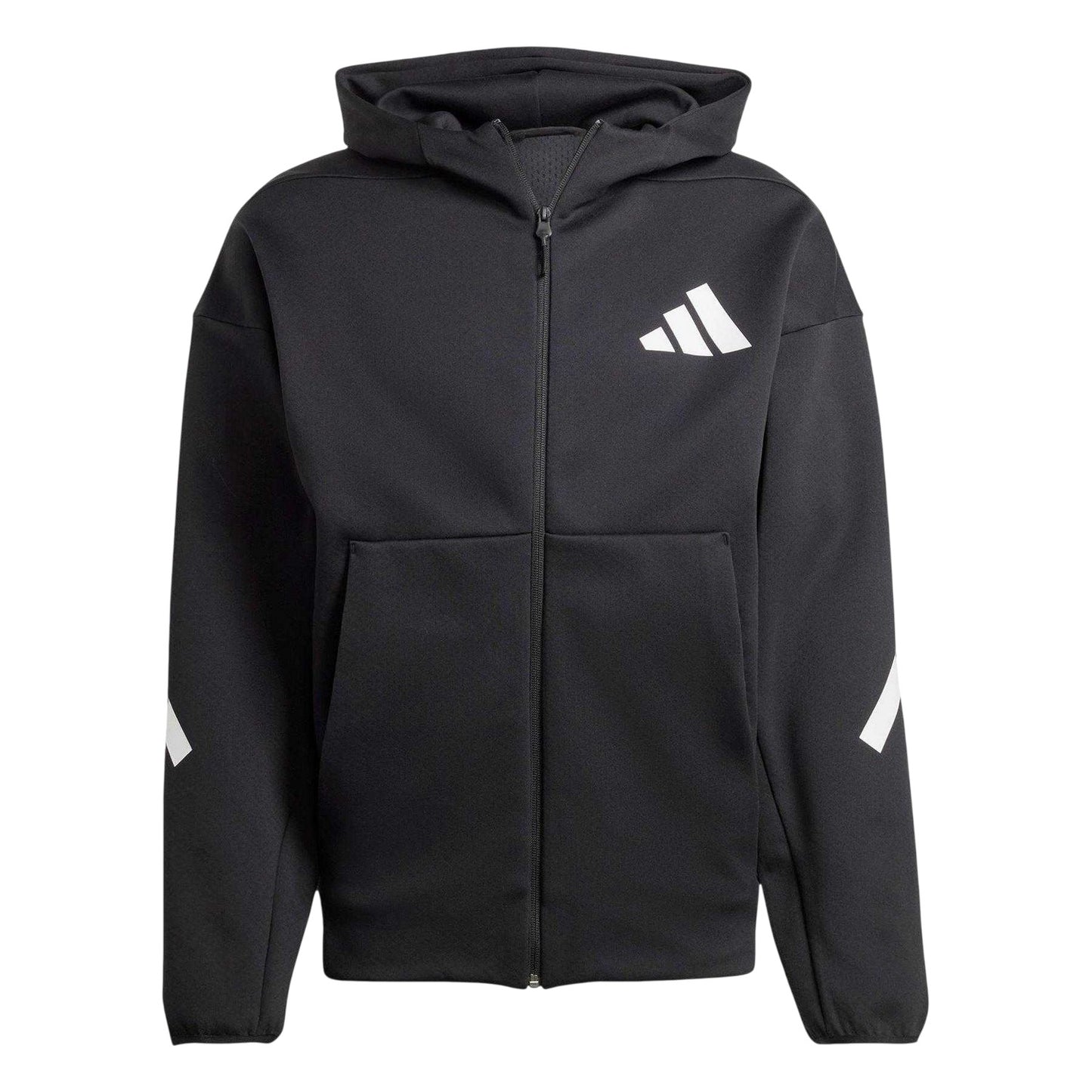 Black - Front - Adidas Mens Z.N.E. Fleece Full Zip Hoodie