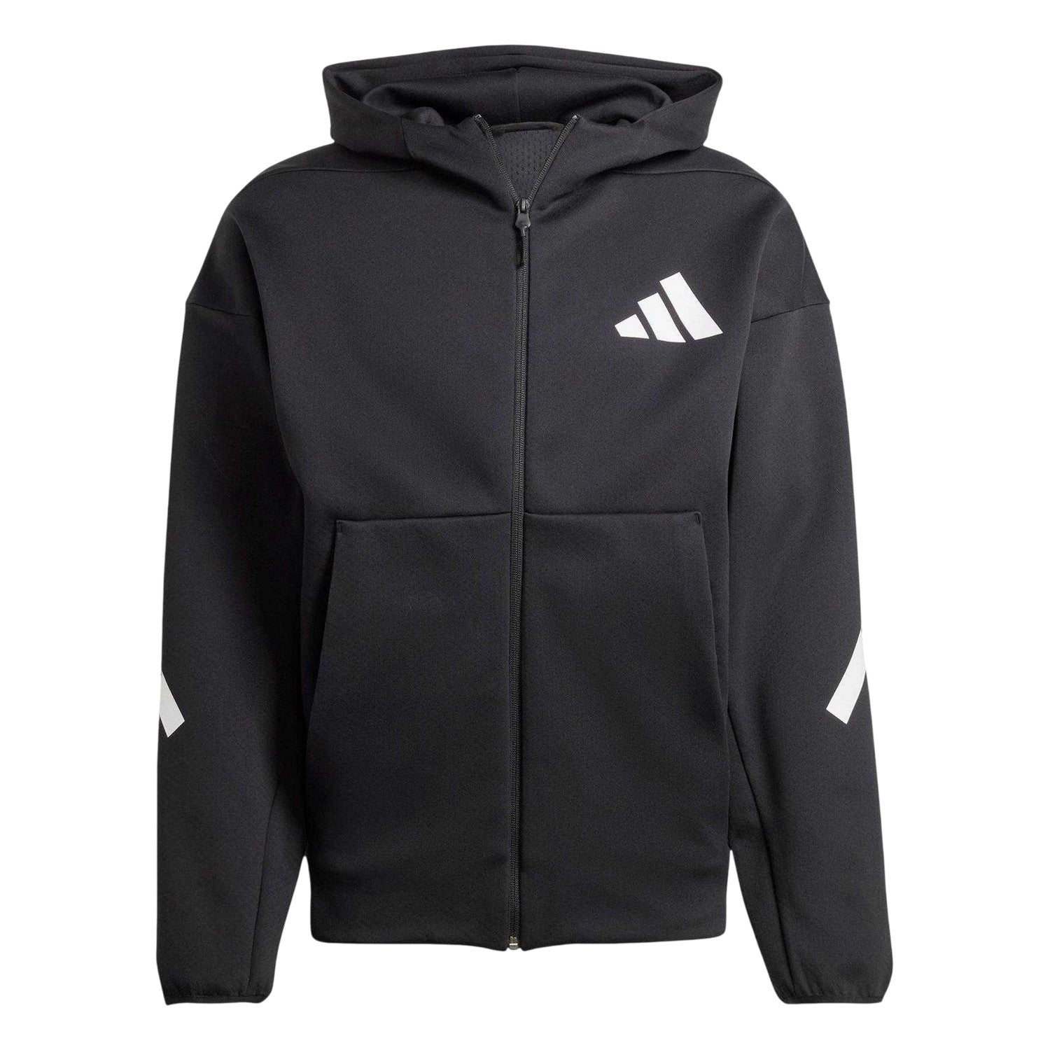 Black - Front - Adidas Mens Z.N.E. Fleece Full Zip Hoodie