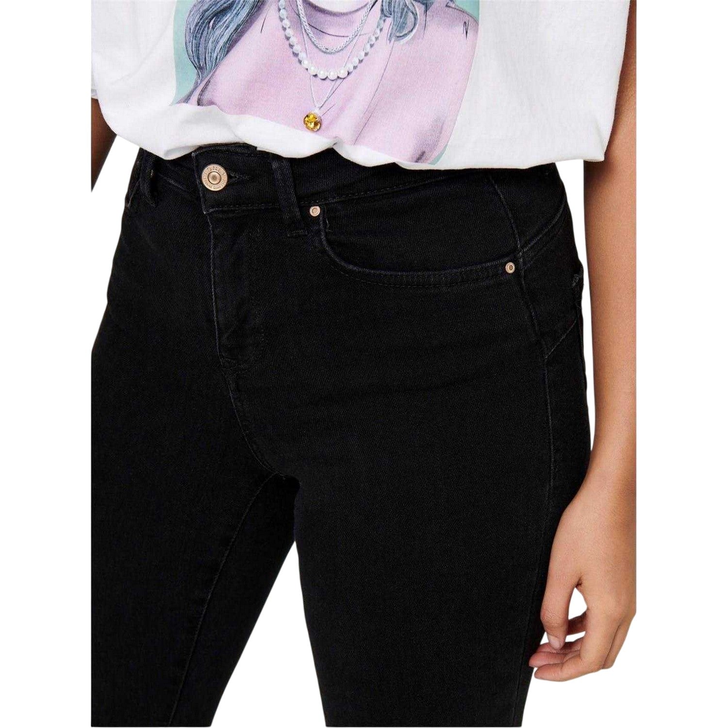 Black - Side - Only Womens-Ladies Skinny Jeans