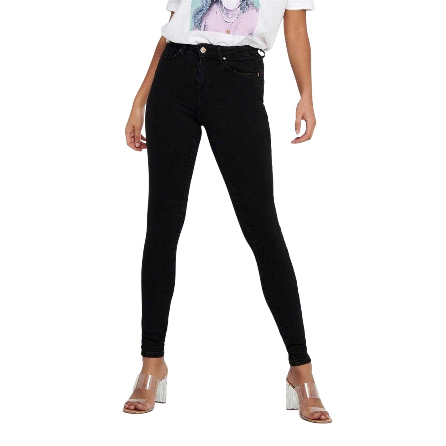 Black - Front - Only Womens-Ladies Skinny Jeans