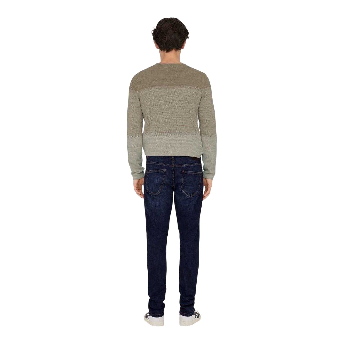 Dark Blue - Back - Only Mens 5 Pockets Tapered Jeans
