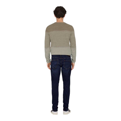 Dark Blue - Back - Only Mens 5 Pockets Tapered Jeans