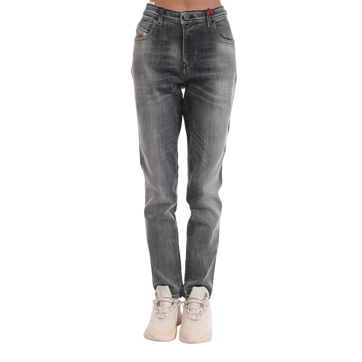 Black-Grey - Front - Diesel Womens-Ladies 2015 Babhila Cotton Skinny Jeans