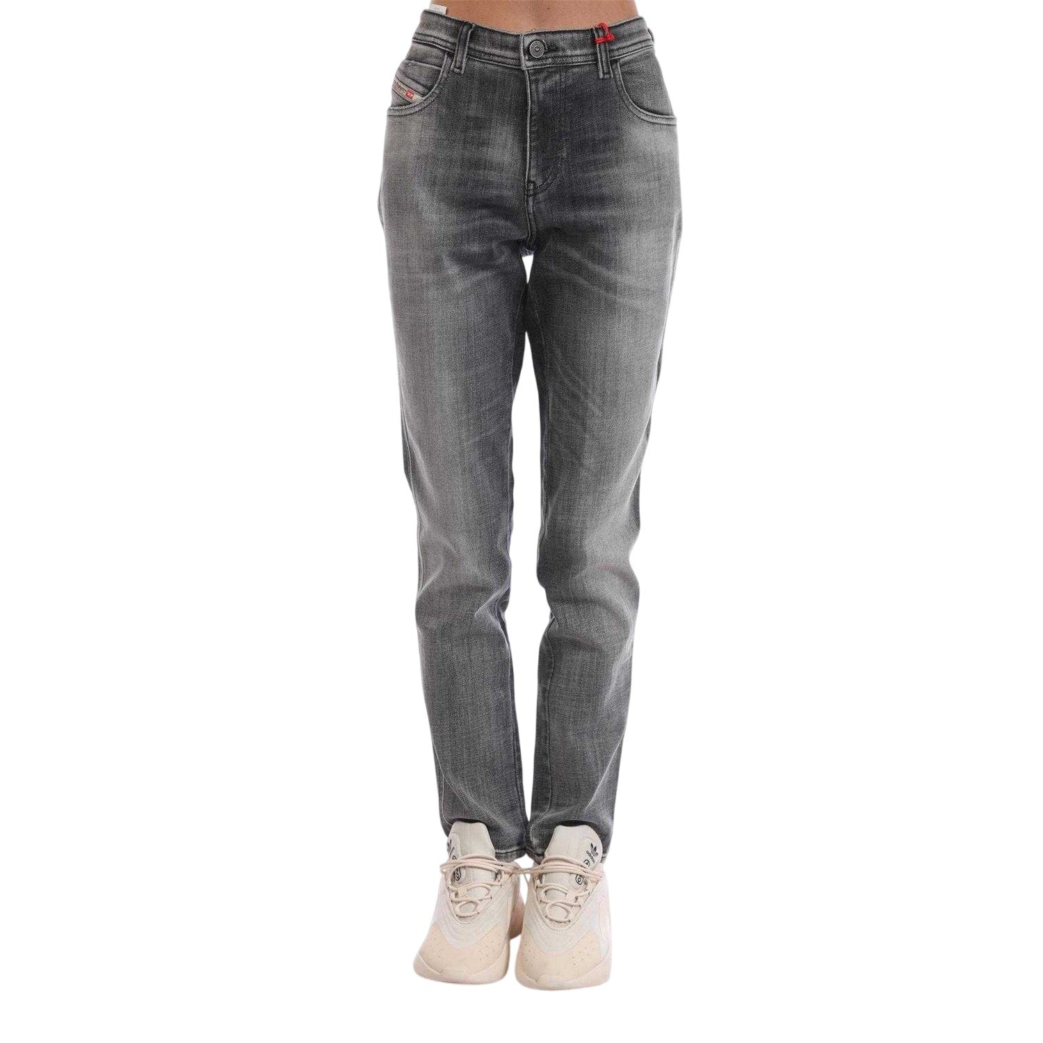 Black-Grey - Front - Diesel Womens-Ladies 2015 Babhila Cotton Skinny Jeans