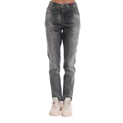 Black-Grey - Front - Diesel Womens-Ladies 2015 Babhila Cotton Skinny Jeans