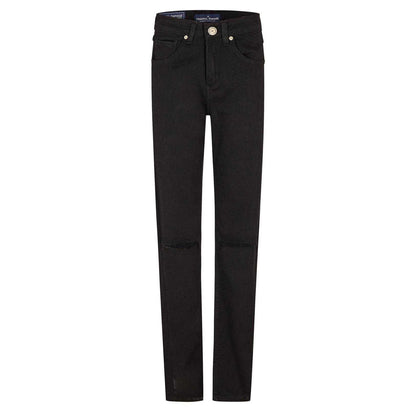 Black - Front - Criminal Damage Mens SOS Ripped Skinny Jeans