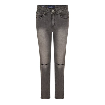 Grey - Front - Criminal Damage Womens-Ladies SOS Ripped Skinny Jeans