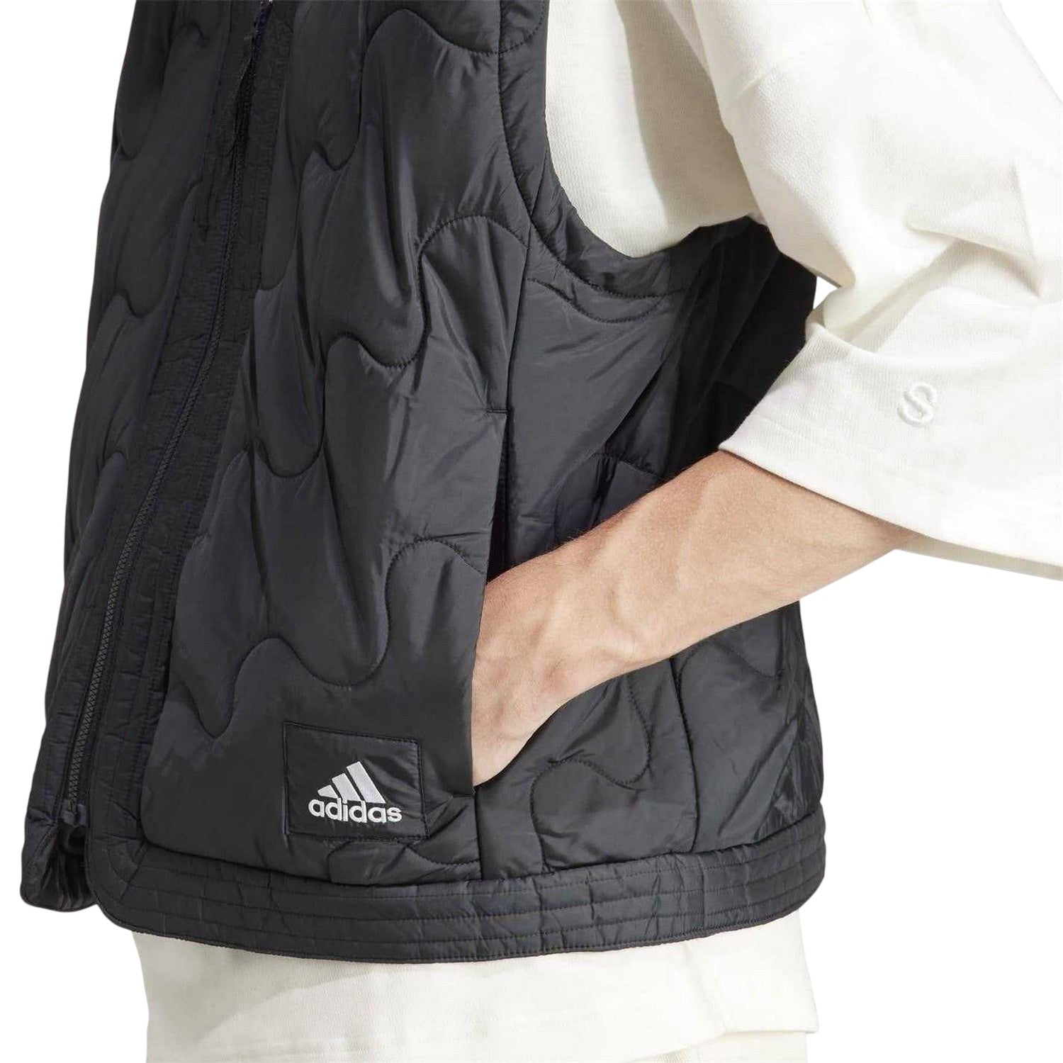 Black - Side - Adidas Mens Nuganic Insulated Lightweight Jacket