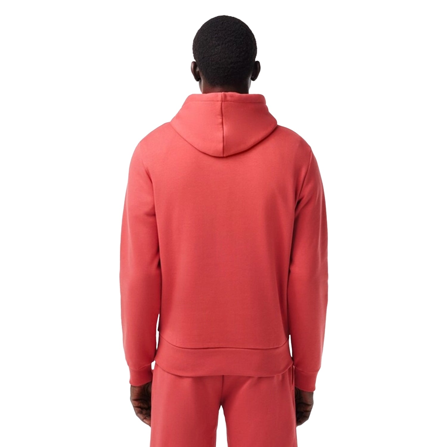 Red - Back - Lacoste Mens Organic Cotton Full Zip Hoodie