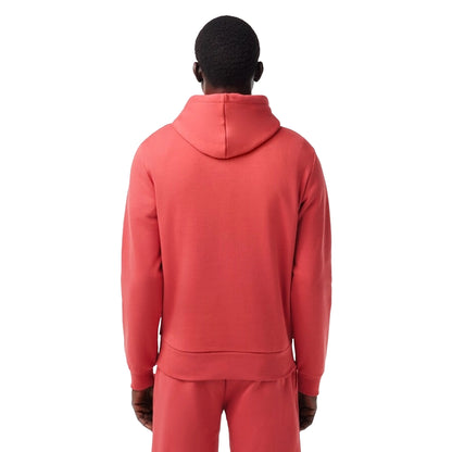 Red - Back - Lacoste Mens Organic Cotton Full Zip Hoodie