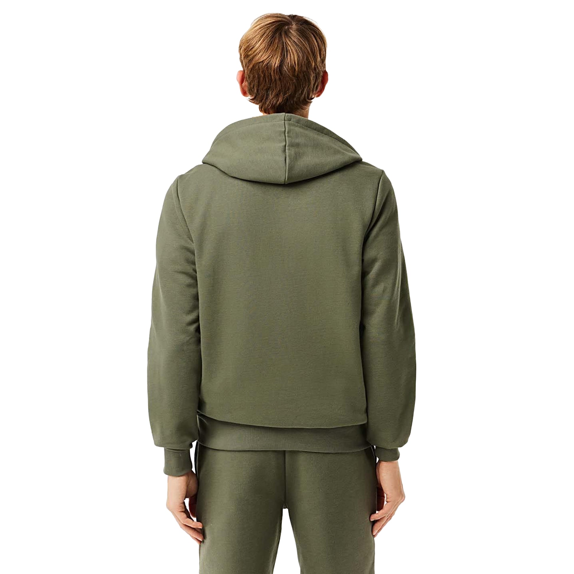 Green - Back - Lacoste Mens Organic Cotton Full Zip Hoodie