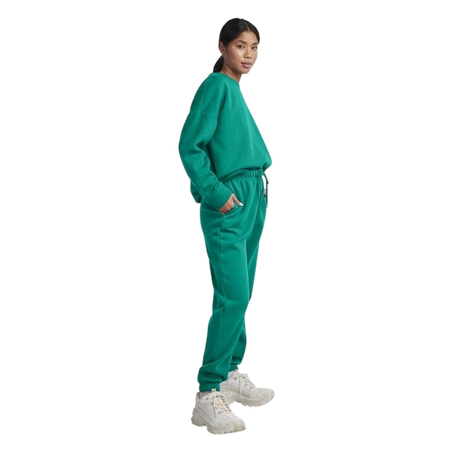Green - Lifestyle - Pieces Womens-Ladies Heavyweight Jogging Bottoms