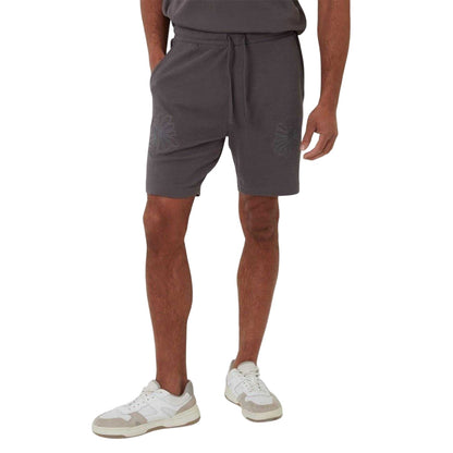 Slate - Front - Threadbare Mens Ardsley Fleece Floral Shorts