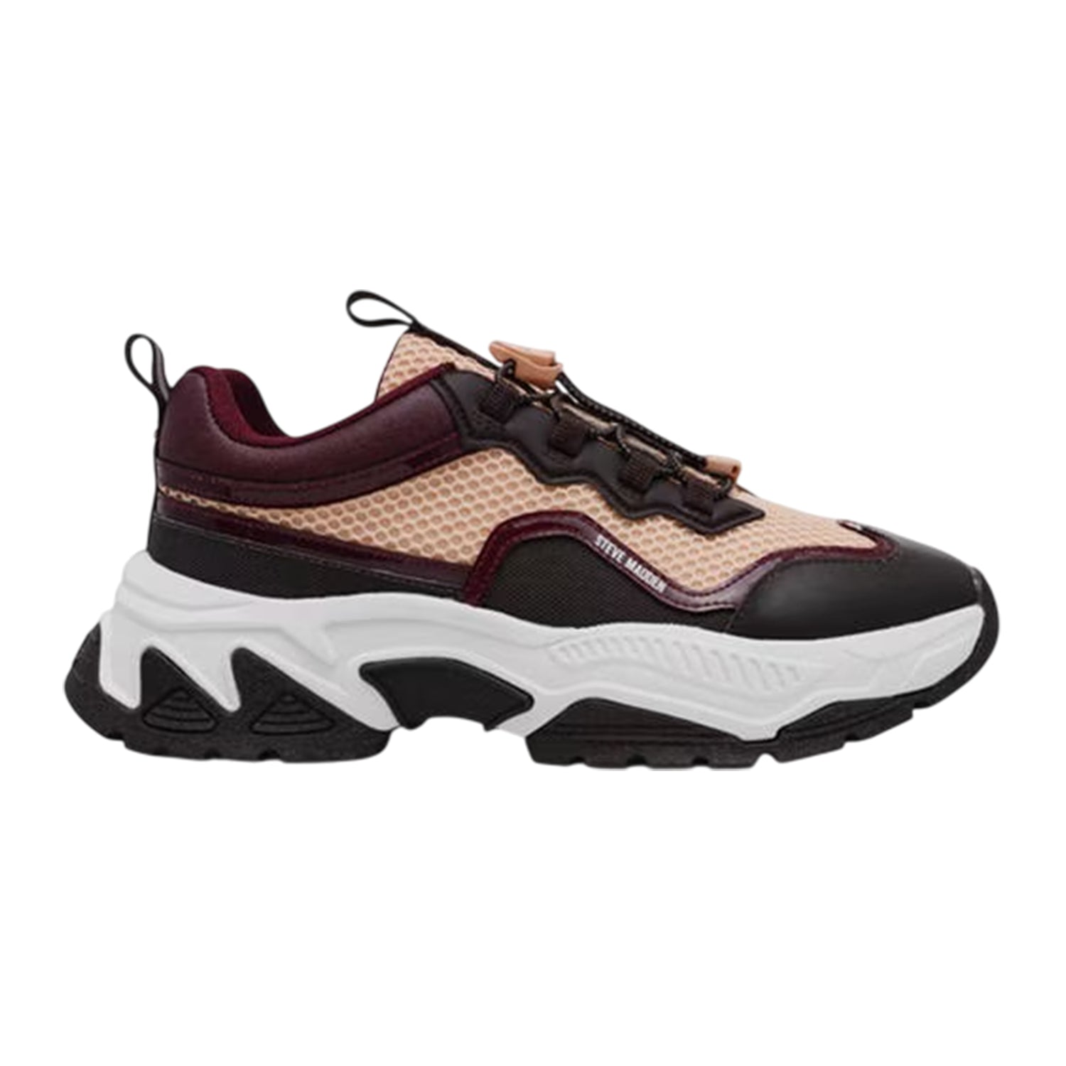 Brown-Wine - Side - Steve Madden Womens-Ladies Android Lace Up Trainers