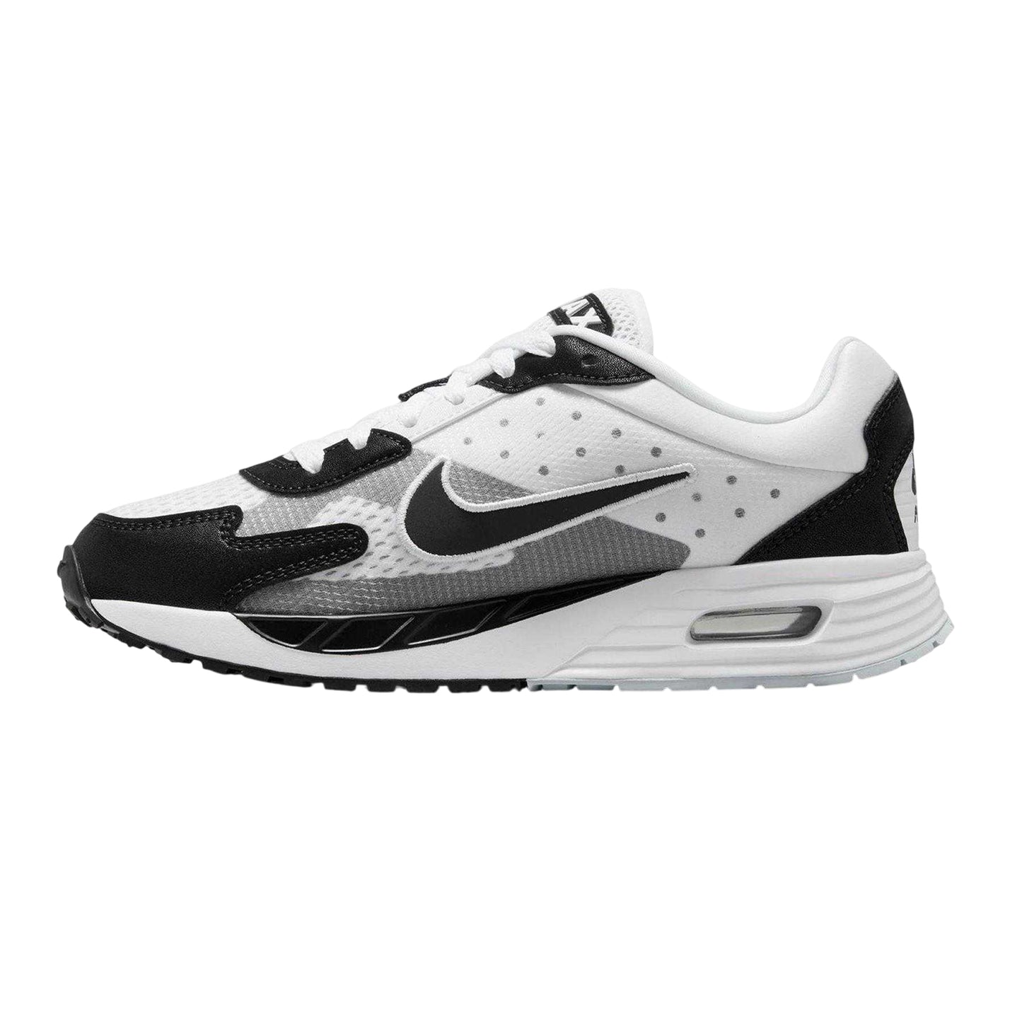 White-Black-Purple - Side - Nike Childrens-Kids Air Max Leather Lace Up Trainers