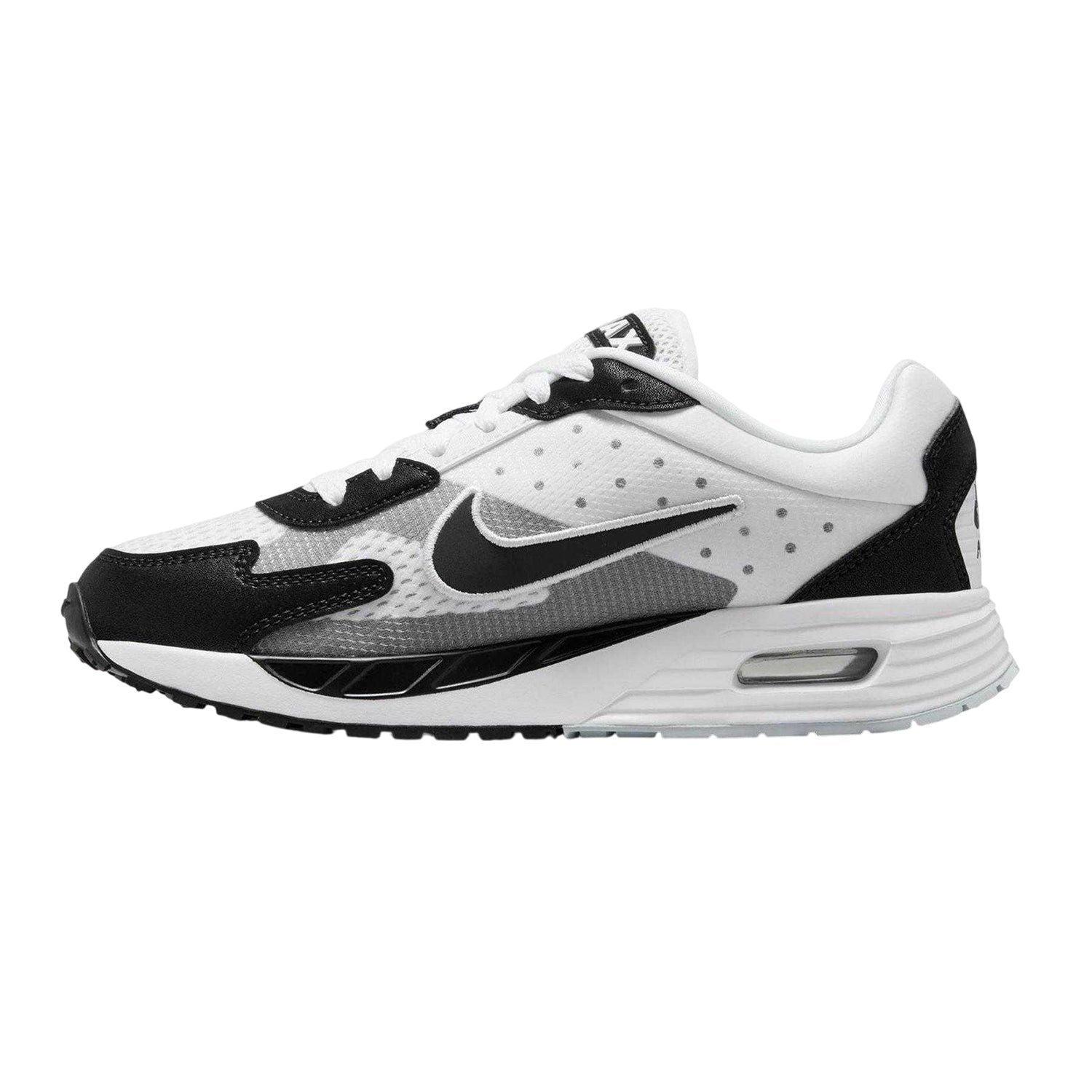 White-Black-Purple - Side - Nike Childrens-Kids Air Max Leather Lace Up Trainers
